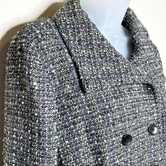 GAP tweed double breasted jacket pea coat size medium Y2K Academia Preppy - Picture 3 of 7
